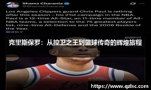 克里斯保罗：从控卫之王到篮球传奇的辉煌旅程